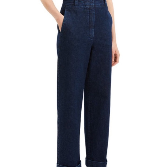 Theory Structured Denim Straight Cuff Pant - Picture 2 of 10